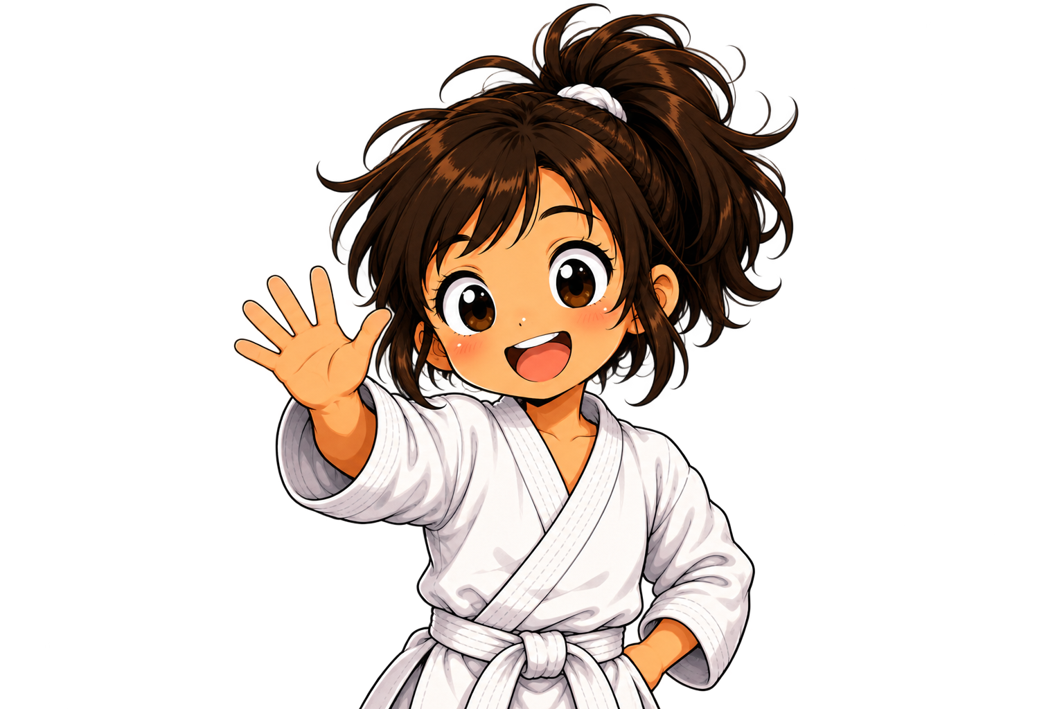 Luna Karateka saludando